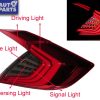Smoked Red LED Tail Rear Light for 16-19 Honda Civic MK10 FK Sedan 4D-10328