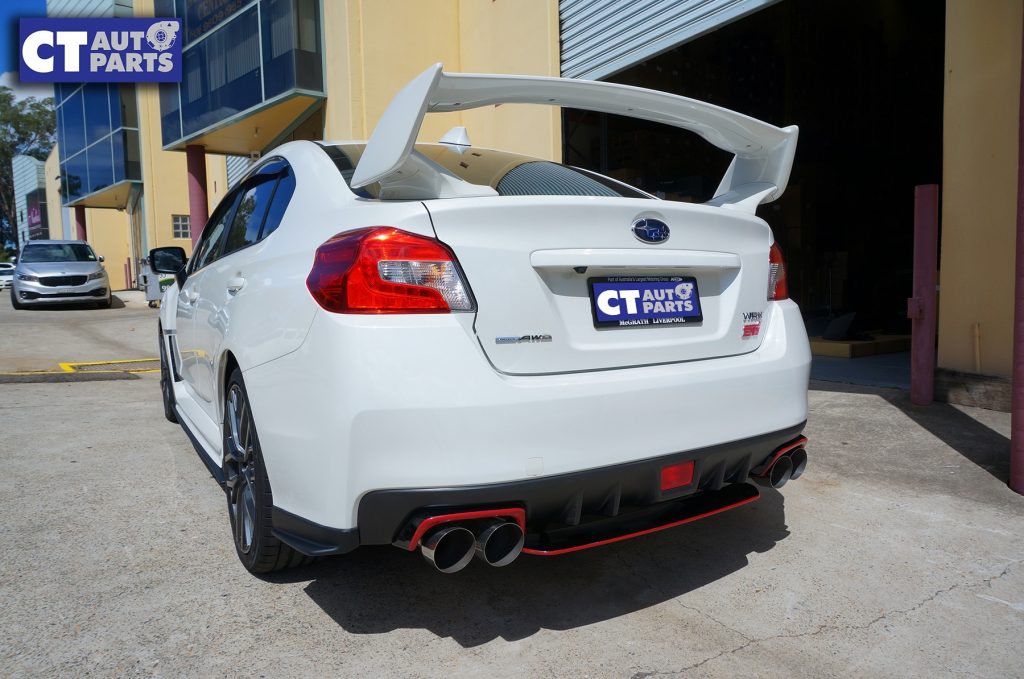 STI Style Black Red Exhaust Cover Heat Surround For 14-19 Subaru WRX STI V1-10877