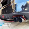 STI Style Black Red Exhaust Cover Heat Surround For 14-19 Subaru WRX STI V1-13304