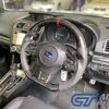 Carbon Fibre LEATHER Steering Wheel Red Line+Stitching Subaru WRX/STI 2015-19 LEVORG-0