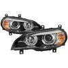 Black 3D Dual LED DRL Projector Head Lights for 07-10 BMW X5 E70 Pre LCI -11287