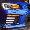 Gloss Black SMOKED 3D DRL Dynamic Signal Front Fog Light Bezels for MY18+ Subaru WRX/STI -0