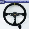 350mm Steering Wheel SUEDE YELLOW Stitching 97mm DEEP Dish -0