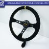 350mm Steering Wheel SUEDE YELLOW Stitching 97mm DEEP Dish -11800