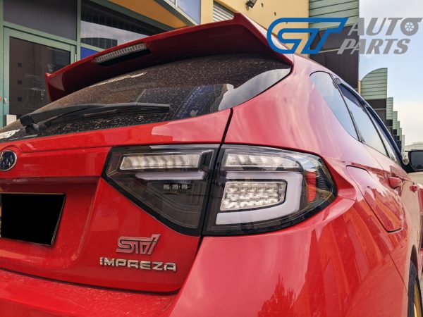 Black 3D LED Tail light Dynamic Signal for 08-13 Subaru Impreza WRX RS STI -0