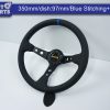 350mm Steering Wheel Leather Blue Stitching 97mm DEEP Dish -11783