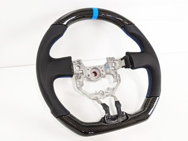 CARBON CF Blue Line Leather Steering Wheel for 12-16 TOYOTA 86 Subaru BRZ ZN6
