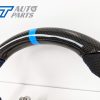 CARBON Fibre LEATHER Steering Wheel Blue Line+Stitching for 12-16 TOYOTA 86 Subaru BRZ-12701