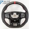 Carbon Fibre LEATHER Steering Wheel Red Line+Stitching for 2015-2019 Ford Ranger PX2 PX3 WildTrack Raptor-0