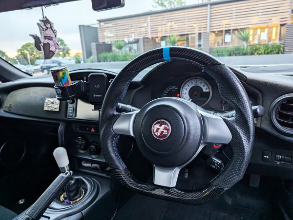 Carbon Leather Blue stitching Steering Wheel for 2017-2023+ Toyota 86 Subaru BRZ GR86
