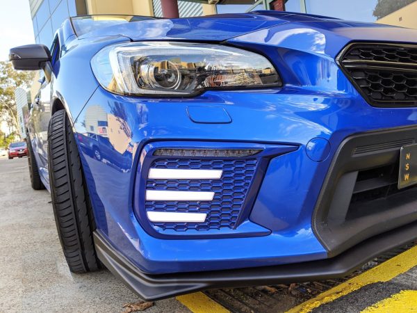 WR Blue with Clear 3D DRL Dynamic Signal Foglight Bezel for 18-21 Subaru WRX STI V1 Spec R