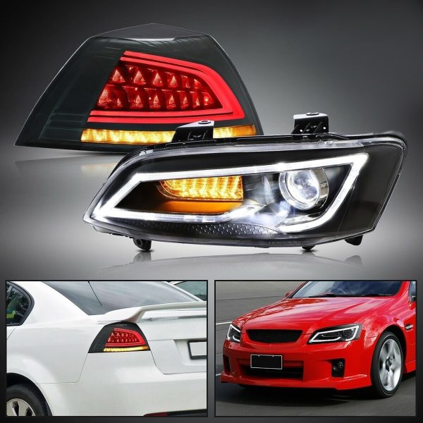 DRL LED Projector Head Lights and 3D Smoke LED Tail lights for 06-13 Holden Commodore VE HSV SV6 SV8 S1 S2