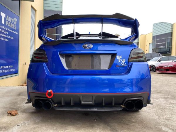 Dry Carbon CF Rear Trunk Number Plate Trim Cover For 15-21 Subaru WRX STI VA