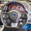 Carbon Fibre LEATHER Steering Wheel BLUE Line BLUE Stitching for 2014-2020 SUBARU WRX / STI / LEVORG-14646