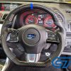 Carbon Fibre LEATHER Steering Wheel BLUE Line BLUE Stitching for 2014-2020 SUBARU WRX / STI / LEVORG-14645