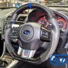 Carbon Fibre LEATHER Steering Wheel BLUE Line BLUE Stitching for 2014-2020 SUBARU WRX / STI / LEVORG-14643
