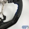 Carbon Fibre LEATHER Steering Wheel BLUE Line BLUE Stitching for 2014-2020 SUBARU WRX / STI / LEVORG-13919