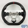 Matte Carbon Fibre LEATHER Steering Wheel Red Line+Stitching for 2014-2020 SUBARU WRX / STI / LEVORG-13869