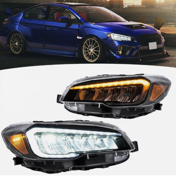 VLAND QX1 LED Dynamic Signal DRL Headlights for 14-17 Subaru WRX STI Levorg