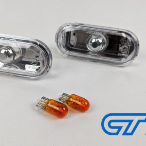 Crystal Clear Side Indicators Repeaters Pair Set With Bulbs for 04-08 Ford Focus XR5 ZETEC-0