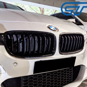 M Sport Style Gloss Black Front Bumper Bar Grille Grill for BMW 3-Series F30 F31-0