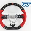 Carbon Fibre Red Alcantara Steering Wheel Red Stitching for 14-19 SUBARU WRX LEVORG STI-0