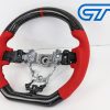 Carbon Fibre Red Alcantara Steering Wheel Red Stitching for 14-19 SUBARU WRX LEVORG STI-15029
