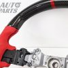 Carbon Fibre Red Alcantara Steering Wheel Red Stitching for 14-19 SUBARU WRX LEVORG STI-15032