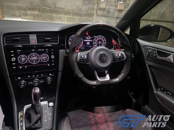 CF Alcantara Steering Wheel Red Stitching RED Line for VW GOLF Jetta Polo Tiguan MK7 R GTI