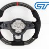 Carbon Fibre Alcantara Steering Wheel Red Stitching for VW GOLF 7 R GTI -0