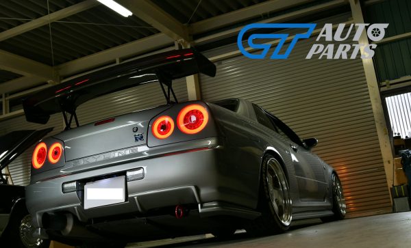 78 Works Fiber Ring LED Taillights V2 Tail Lamp for 98-02 Nissan Skyline R34 GTR GTT RB25 RB26 taillights