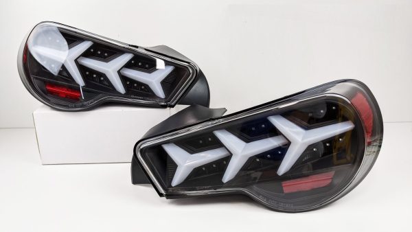 Black Lambo Style LED Taillights for 12-21 Toyota 86 Subaru BRZ ZN6 tail lights