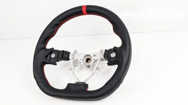 Full Leather RED Stitching Red Centre Line Steering Wheel for 2008-2013 Subaru Impreza WRX STI RX G3