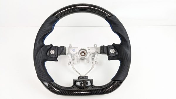 Carbon Leather Steering Wheel Blue Stitching for 2008-2013 Subaru Impreza WRX STI RX G3