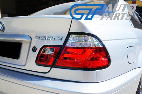 Clear Red 3D LED Tail Lights for 99-02 BMW E46 3 Series 2D coupe taillights