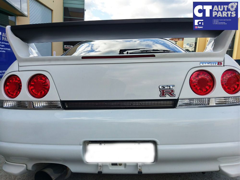 Clear Red LED Tail Lights for 95-98 Nissan Skyline R33 GTR GTST RB26  taillights