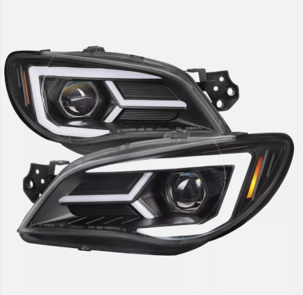 LED 3D DRL Dynamic blinker Projector Headlights for 05-07 Subaru Impreza WRX GD - HALOGEN TYPE head lights