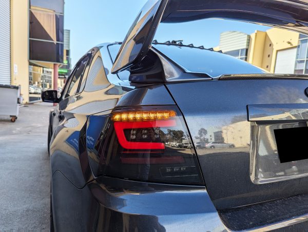 Black Edition Red LED Taillights Dynamic Signal for 08-13 Subaru Impreza WRX STI G3 4D tail lights