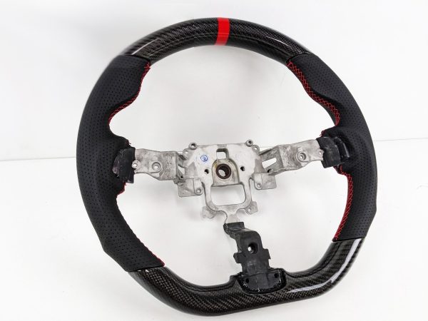 CF Carbon Leather Steering wheel Red Stitching / Red Line for 2005-2013 Mazda MX5 NC