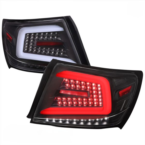 Spec D Black LED Taillights Dynamic Signal for 08-13 Subaru Impreza WRX STI G3 4D tail lights