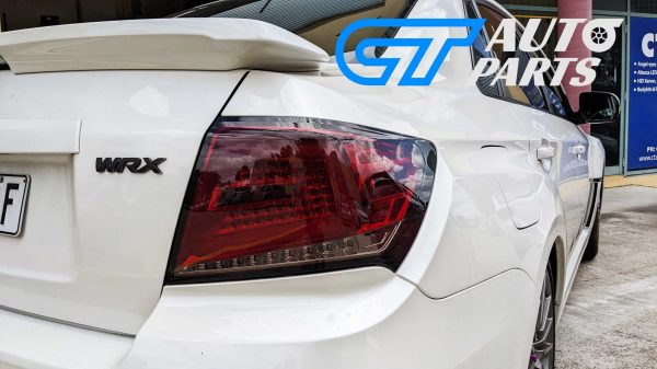 Spec D Smoke Red LED Taillights Dynamic Signal for 08-13 Subaru Impreza WRX STI G3 4D tail lights