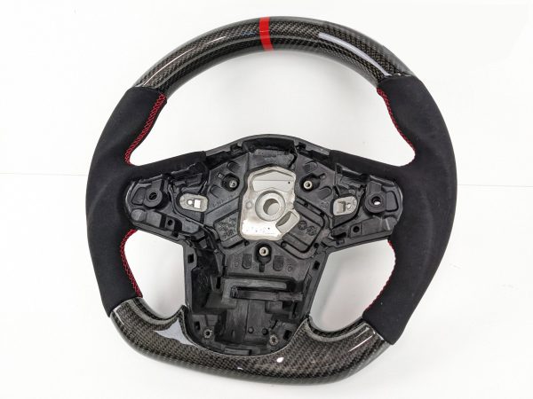 Carbon Fibre Alcantara Red Stitching Red Line Steering Wheel For 19-24 Toyota Supra GR A90 A91 GT GTS