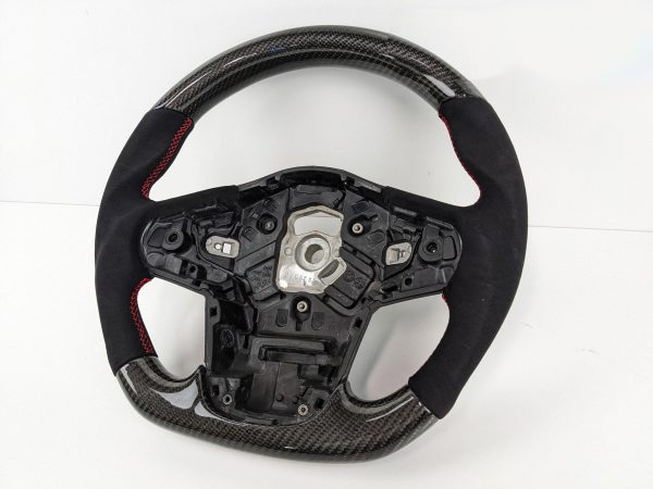 Carbon Fibre Alcantara Red Stitching Steering Wheel For 19-24 Toyota Supra MK5 SUPRA GR A90 A91 GT GTS