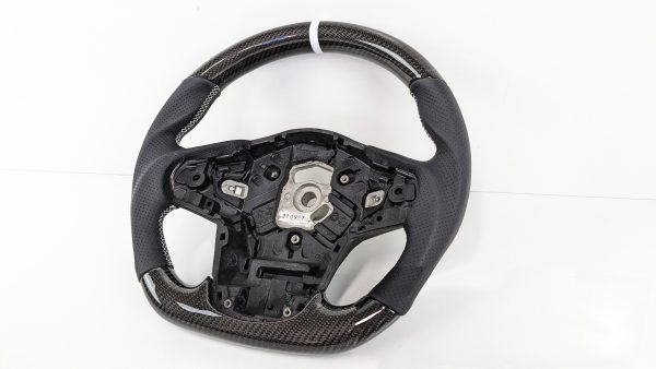 Carbon Fibre Leather White Line/ Stitching Steering Wheel For 19-24 Toyota MK5 SUPRA GR A90 A91 GT GTS