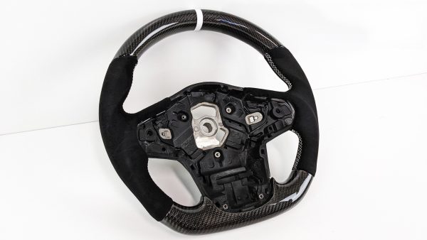 Carbon cf Alcantara White Line /Stitching Steering Wheel For 19-24 Toyota SUPRA GR A90 A91 MK5