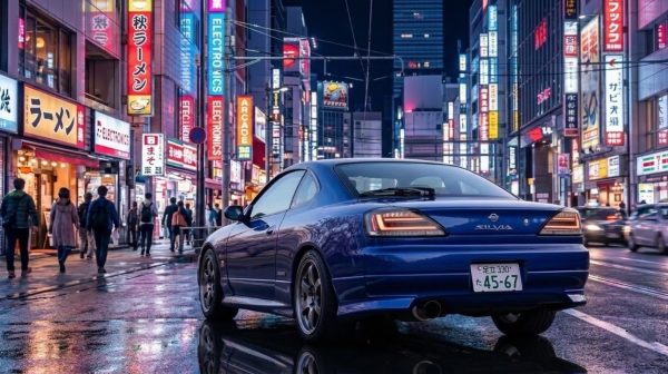Black Fiber Sequential LED Taillights for 99-02 Nissan Silvia 200SX S15 Spec R tail lights