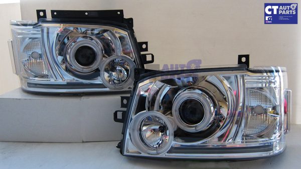 Clear CCFL Angel Eyes Projector Headlights for 04-10 Toyota Hiace Van Head lights