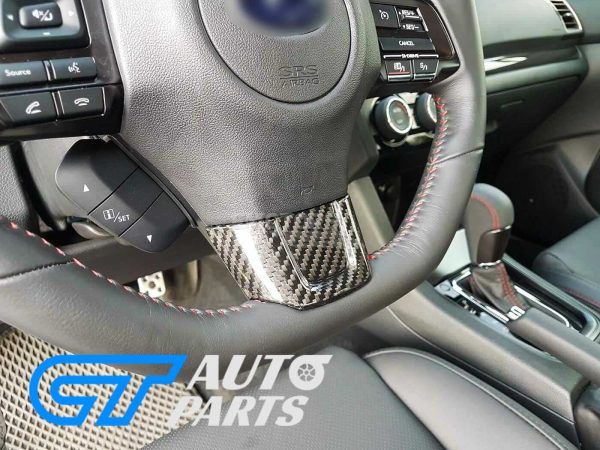 Carbon CF lower steering wheel cover trim for 15-21 Subaru WRX STI Levorg
