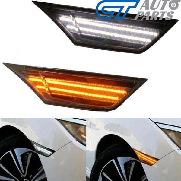 Clear LED DRL Side indicator signal light for 2016-2021 Honda Civic FC / FK / Type R