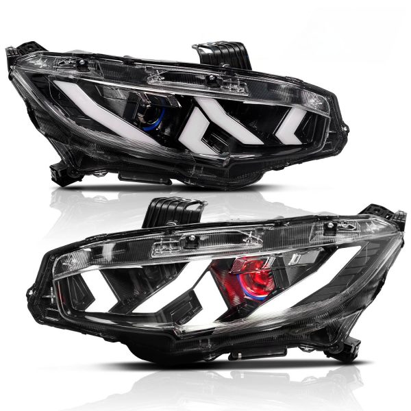 OLED 3D Full LED Sequential Blinker Headlights for 16-21 Honda Civic FK7 FK8 FC1 Head lights